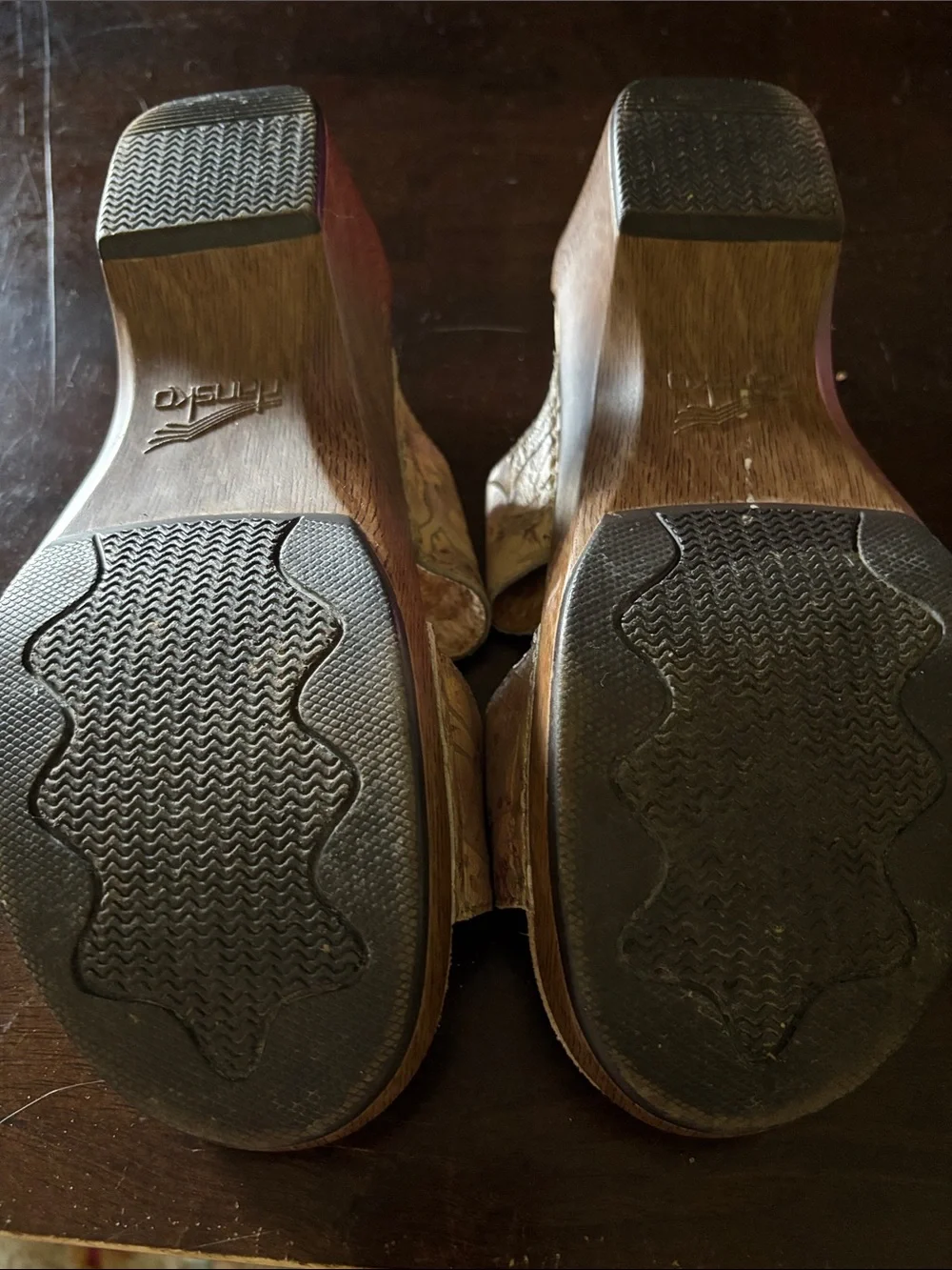 Dansko Sophie Sandals floral pattern with gold buckles